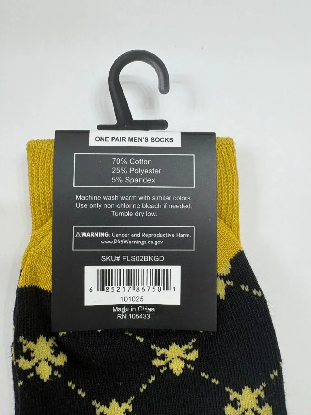 Men's Fleur-de-lis Socks - Black W/ Yellow/ Gold- NWT